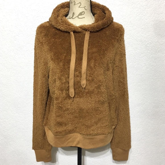 brown furry hoodie